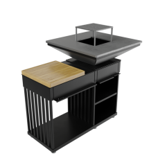 KRATKI Ohniště s grilem QUADRUM s dřevěnou deskou